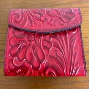 Patricia Nash Embossed Red Leather Wallet